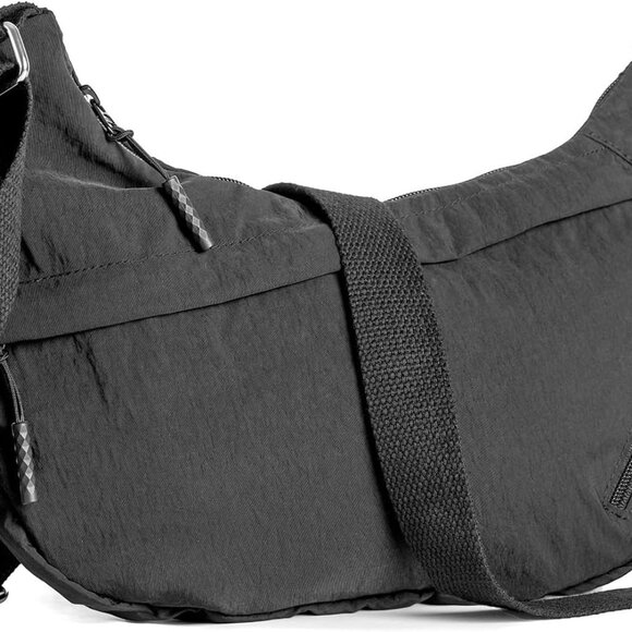 Small Nylon Crossbody Bag,Lightweight Sling Crescent Bag with Adjustable Strap,W - Picture 1 of 5